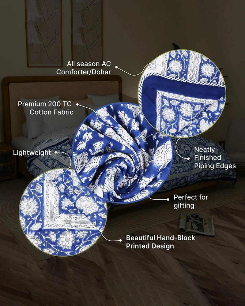 Luxury Pure Cotton Comforter for Soft and Breathable Bedroom Bedding