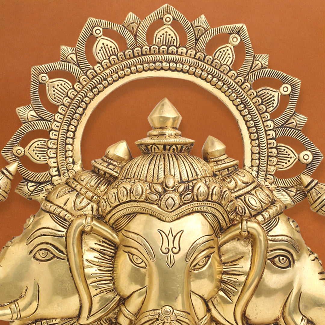Brass Lord Ganesha Wall Hanging (17 Inch) Vedansh Craft