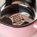 Steel Food Bowl With Heating Water Chamber Pink 400 ml Nestasia