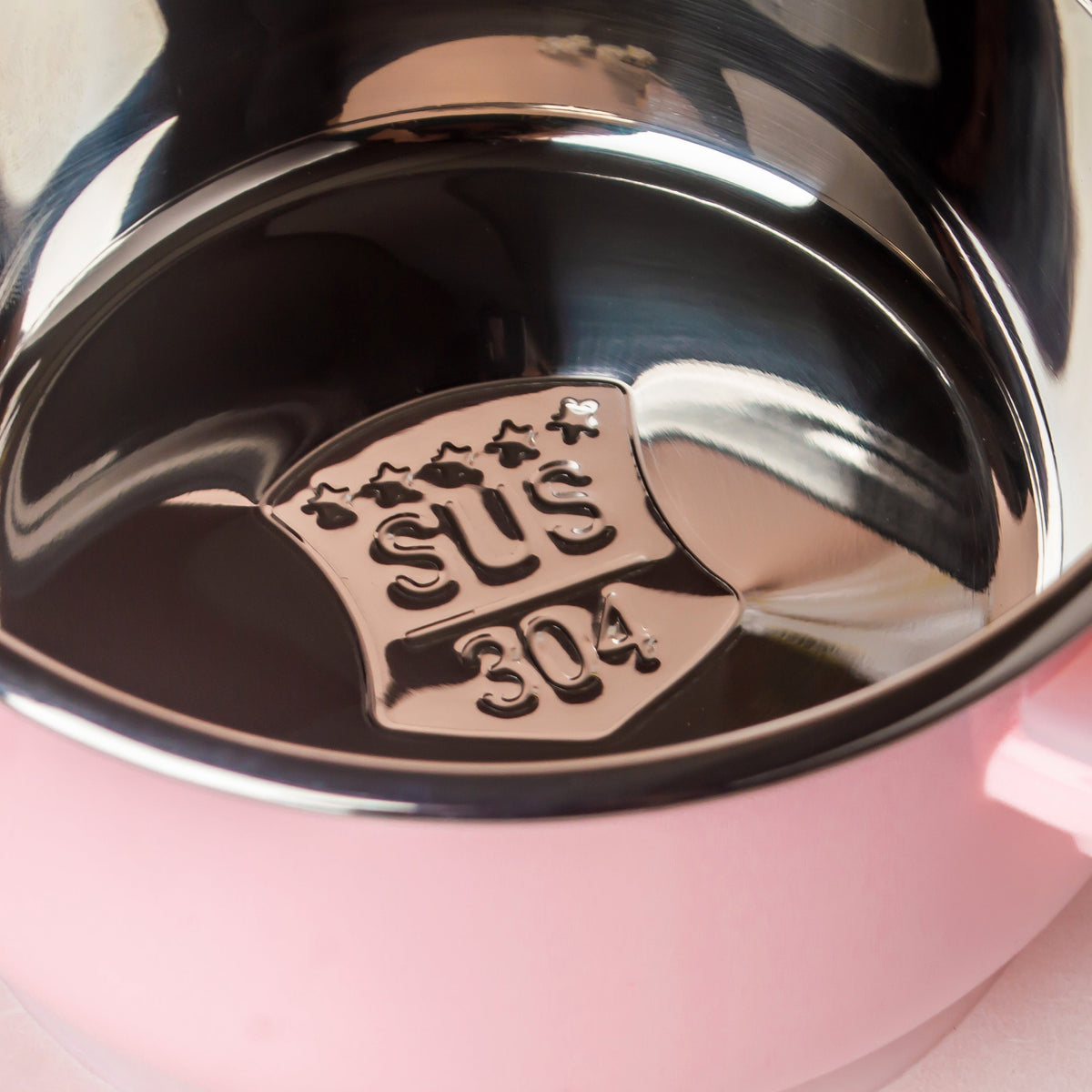 Steel Food Bowl With Heating Water Chamber Pink 400 ml Nestasia