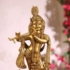 Brass Standing Krishna Idol (18.5 Inch) Vedansh Craft