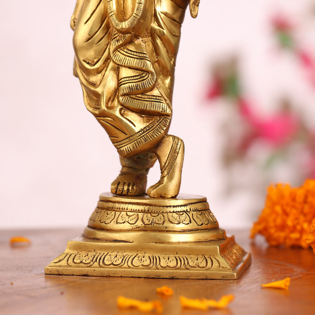 Brass Standing Krishna Idol (12.5 Inch) Vedansh Craft