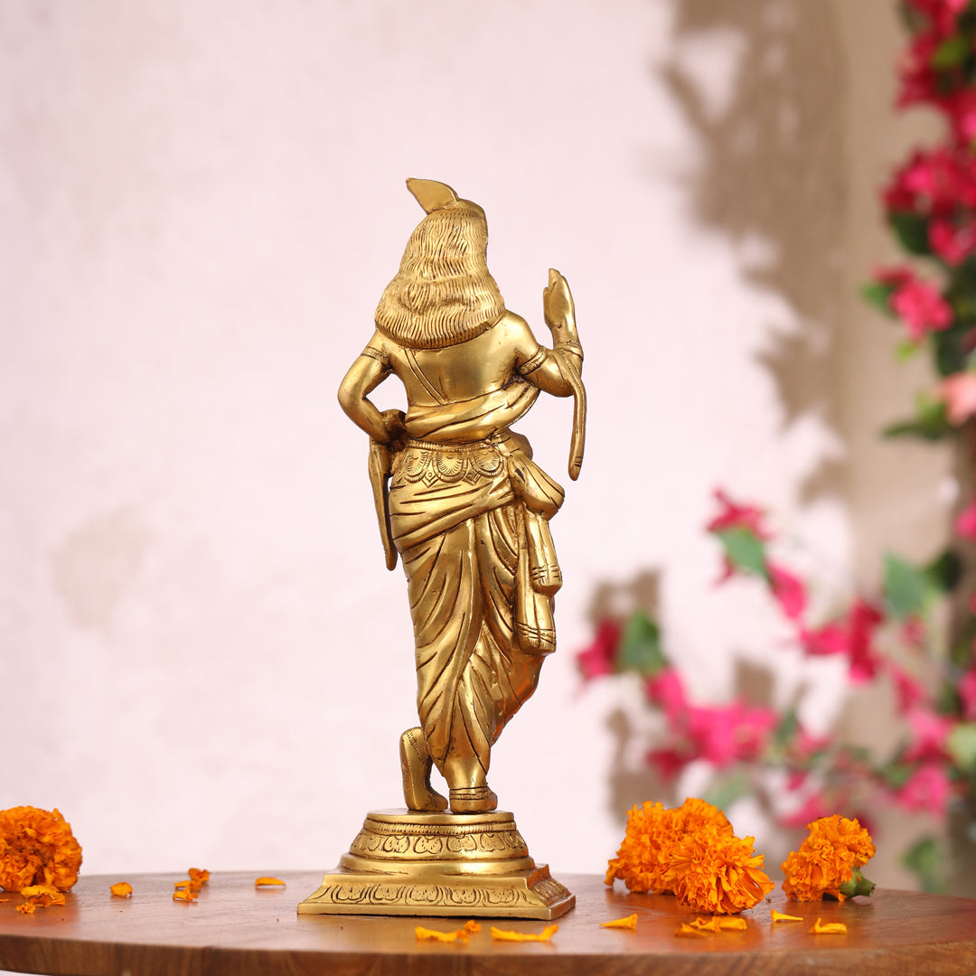 Brass Standing Krishna Idol (12.5 Inch) Vedansh Craft