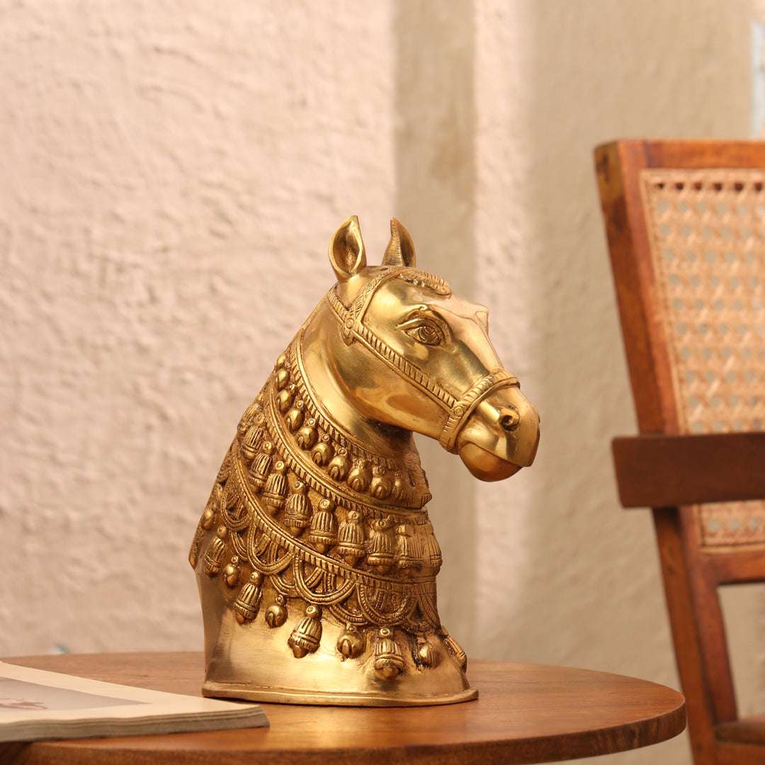 Brass Horse Head (10.7 INCH) Vedansh Craft