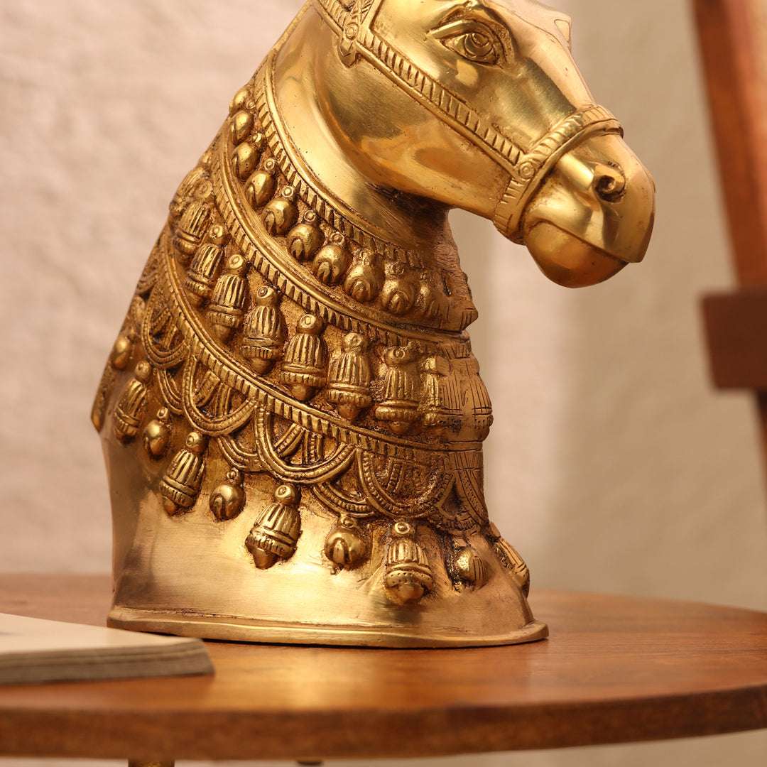 Brass Horse Head (10.7 INCH) Vedansh Craft