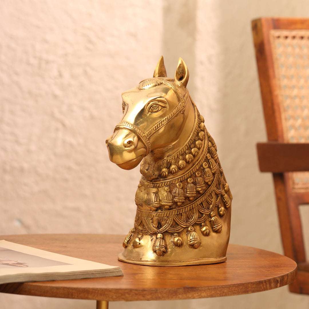 Brass Horse Head (10.7 INCH) Vedansh Craft