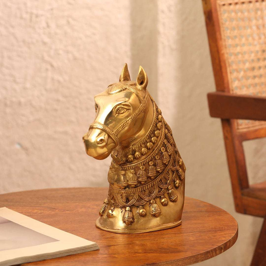 Brass Horse Head (10.7 INCH) Vedansh Craft