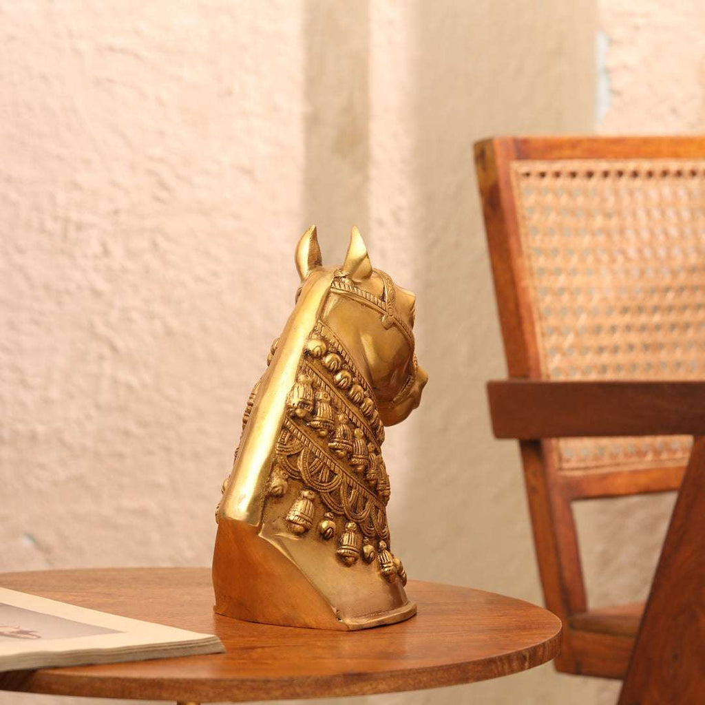 Brass Horse Head (10.7 INCH) Vedansh Craft