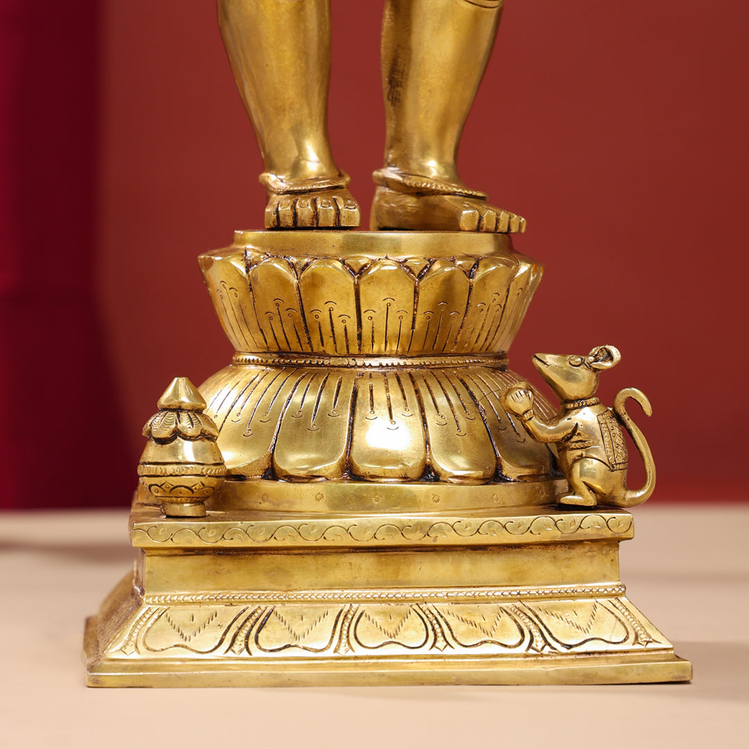 Brass Superfine Standing Ganesha Statue (26 Inch) Vedansh Craft