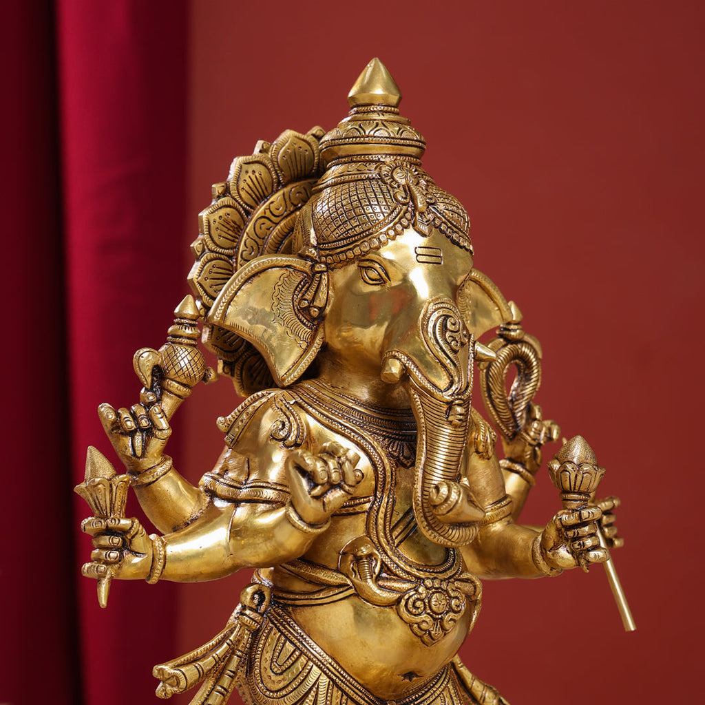 Brass Superfine Standing Ganesha Statue (26 Inch) Vedansh Craft