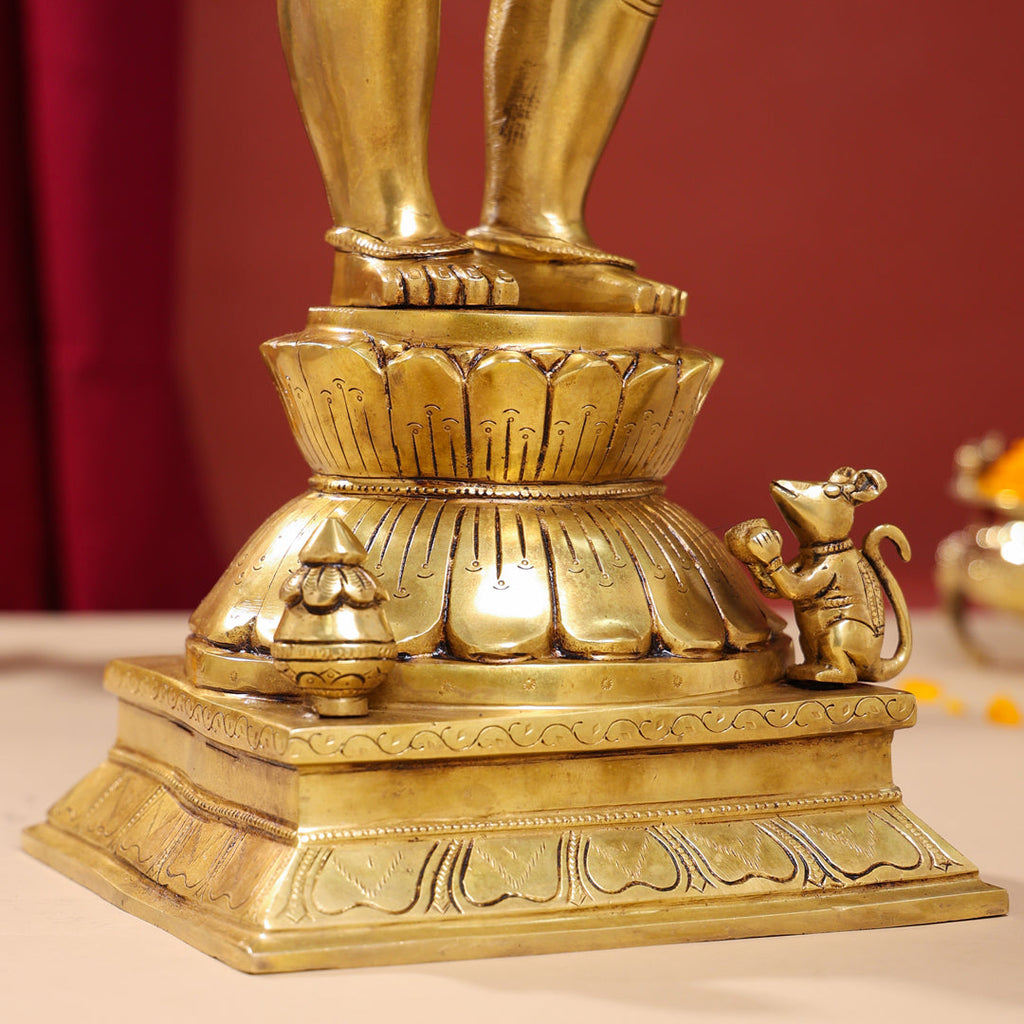 Brass Superfine Standing Ganesha Statue (26 Inch) Vedansh Craft