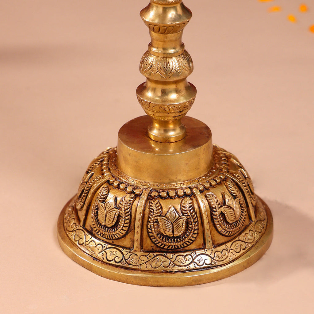 Brass Superfine Kamdhenu Long Lamp (33 Inch) Vedansh Craft
