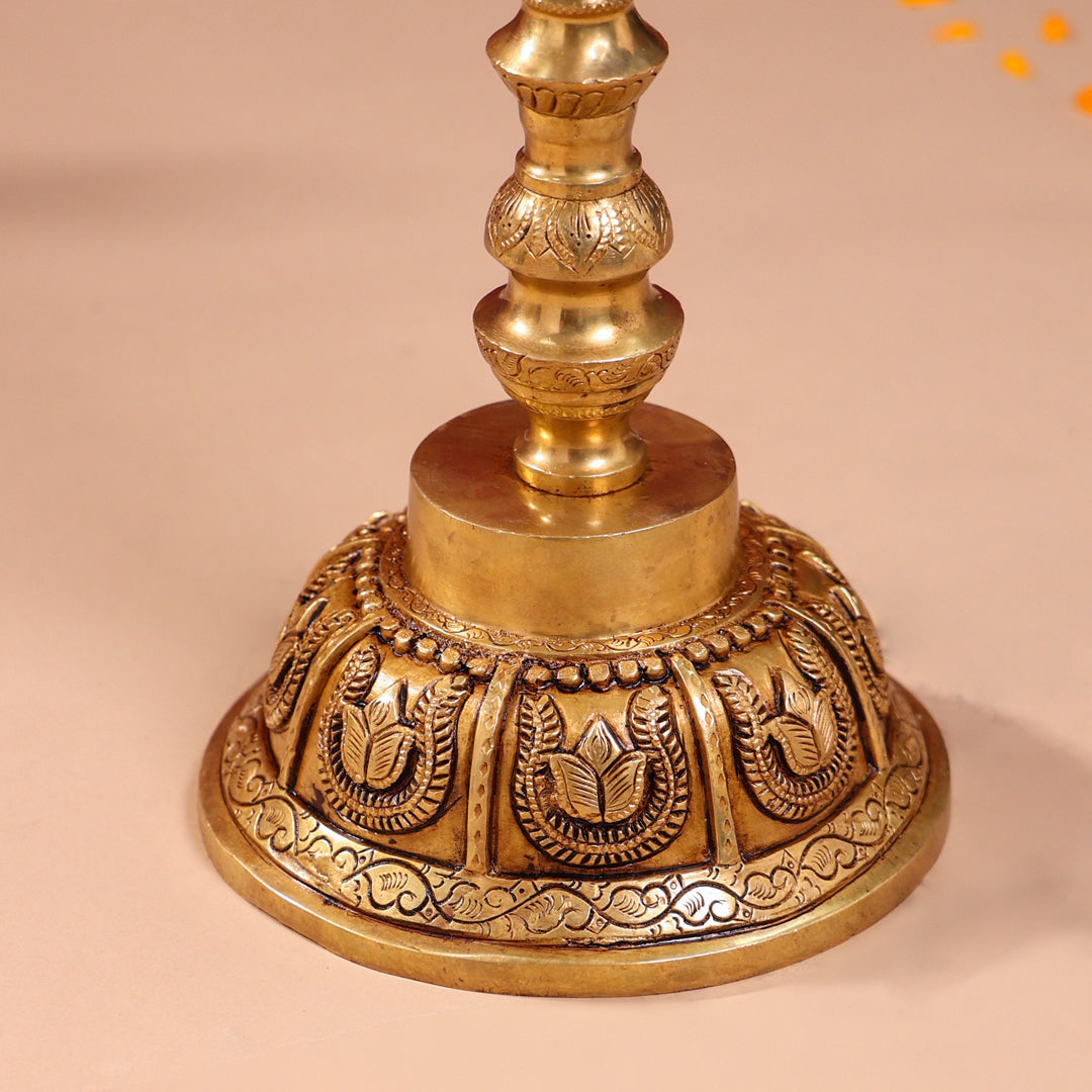 Brass Superfine Kamdhenu Long Lamp (33 Inch) Vedansh Craft