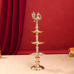 Brass Peacock Three Tier Lamp (21 Inch) Vedansh Craft