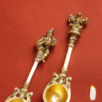 Brass Pooja Ahuti Spoon (6 Inch) Vedansh Craft