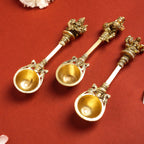 Brass Pooja Ahuti Spoon (6 Inch) Vedansh Craft