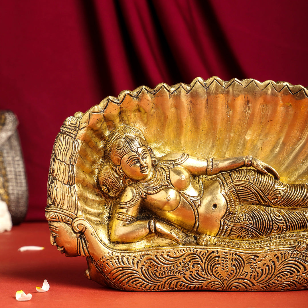 Brass Ten Headed Raavan Behind Devi Seeta (6.5 Inch) Vedansh Craft