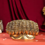 Brass Ten Headed Raavan Behind Devi Seeta (6.5 Inch) Vedansh Craft