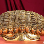Brass Ten Headed Raavan Behind Devi Seeta (6.5 Inch) Vedansh Craft