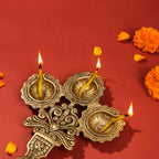 Brass Three Petal Pooja Spoon (13 Inch) Vedansh Craft
