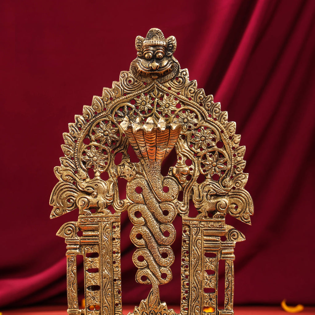 Brass Singhasan With Prabhavali Craft (10.5 Inch) Vedansh Craft
