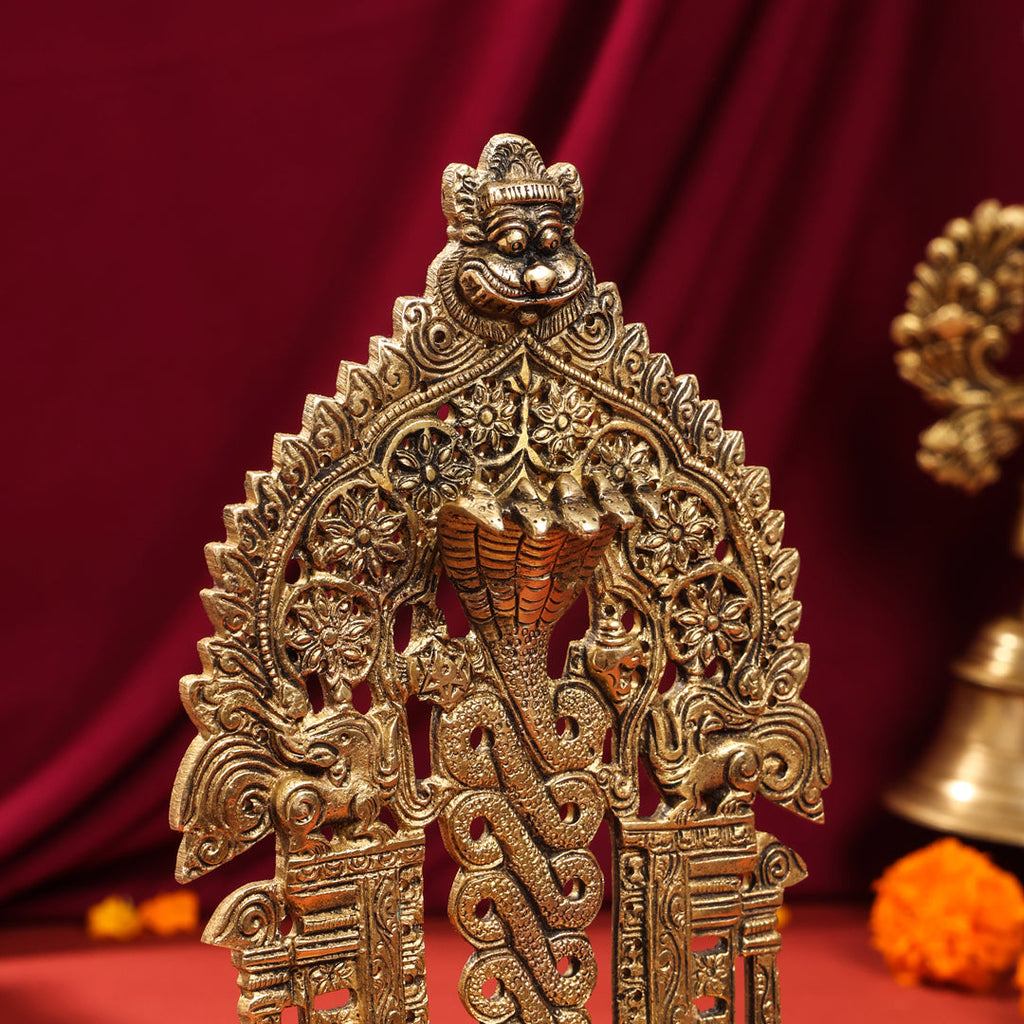 Brass Singhasan With Prabhavali Craft (10.5 Inch) Vedansh Craft