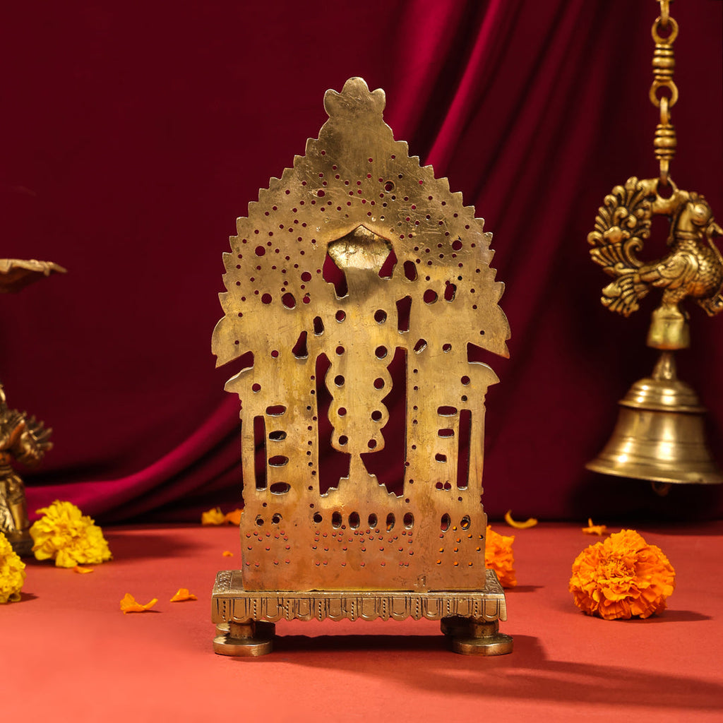 Brass Singhasan With Prabhavali Craft (10.5 Inch) Vedansh Craft