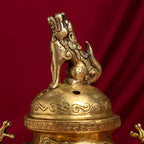 Brass Antique Pot With Lid (9.5 Inch) Vedansh Craft