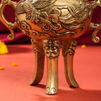 Brass Antique Pot With Lid (9.5 Inch) Vedansh Craft