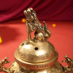 Brass Antique Pot With Lid (9.5 Inch) Vedansh Craft