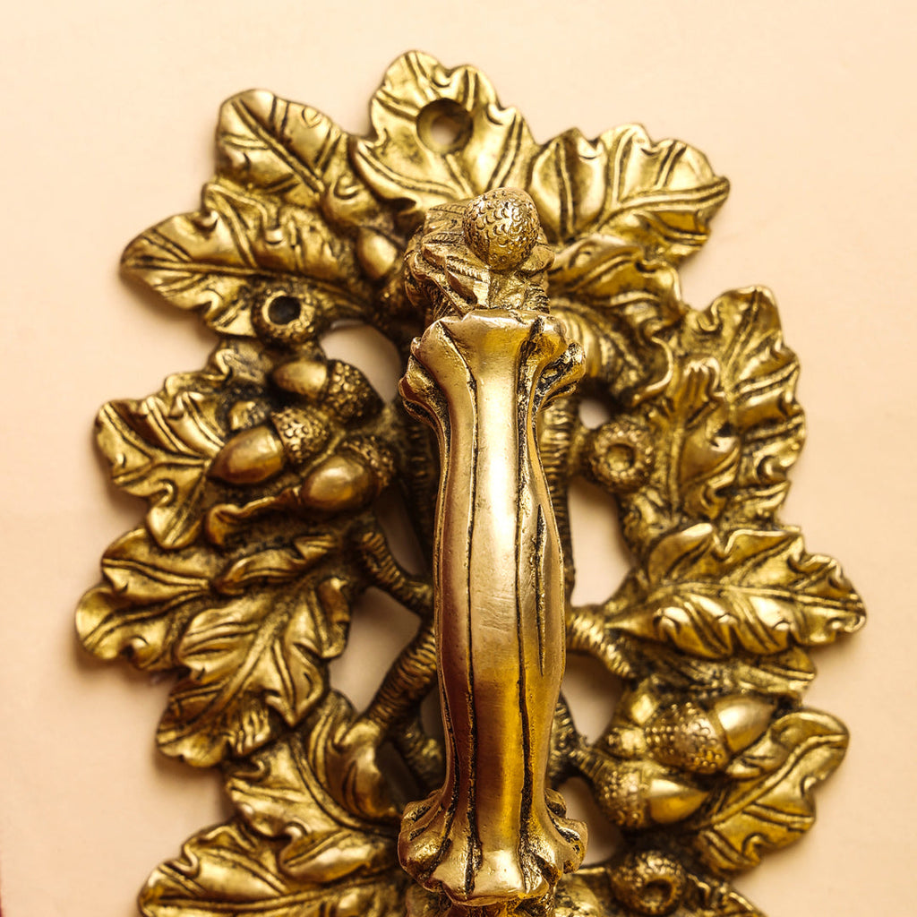 Brass Flower Door Handle (6 Inch) Vedansh Craft