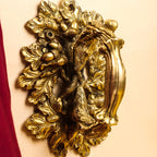 Brass Flower Door Handle (6 Inch) Vedansh Craft