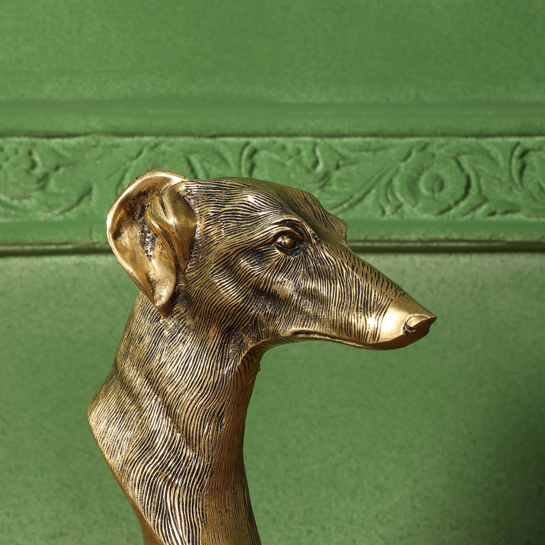 Brass Dog Head Figurine (9 Inch) Vedansh Craft