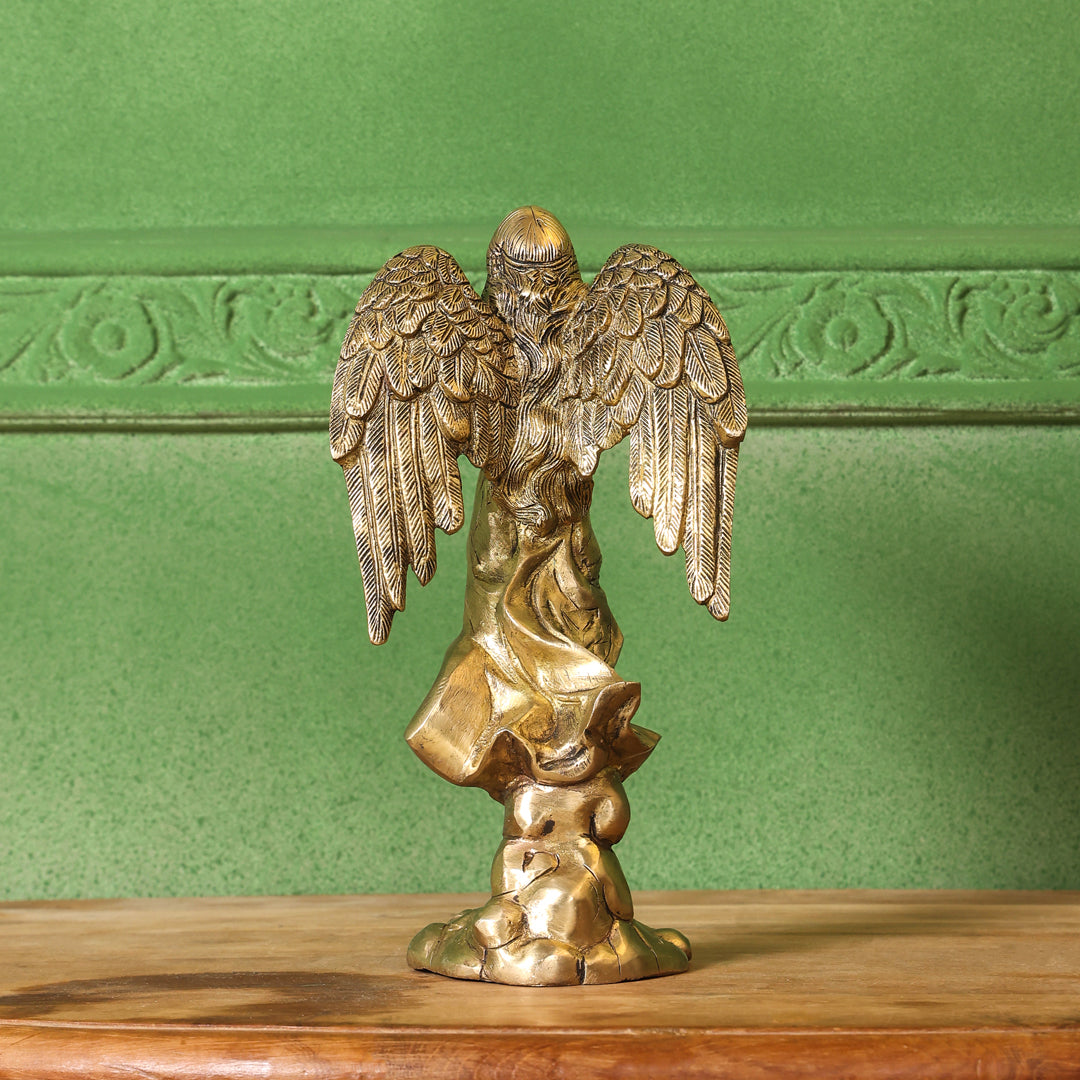 Brass Trumpet Blowing Angel Statue (10 Inch) Vedansh Craft