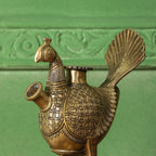 Brass Peacock Hookah Stand (9.5 Inch) Vedansh Craft