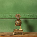 Brass Peacock Hookah Stand (9.5 Inch) Vedansh Craft