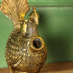 Brass Peacock Hookah Stand (9.5 Inch) Vedansh Craft