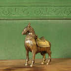 Brass Horse Figurine Money Box (6.2 Inch) Vedansh Craft