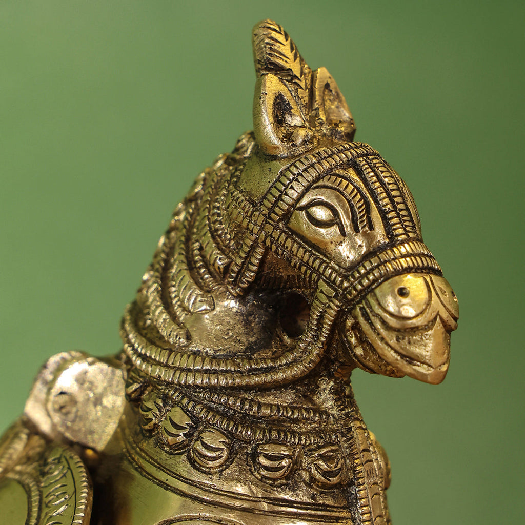 Brass Horse Figurine Money Box (6.2 Inch) Vedansh Craft
