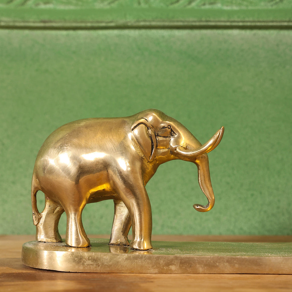 Brass Double Elephant Book Rest (4.5 Inch) Vedansh Craft