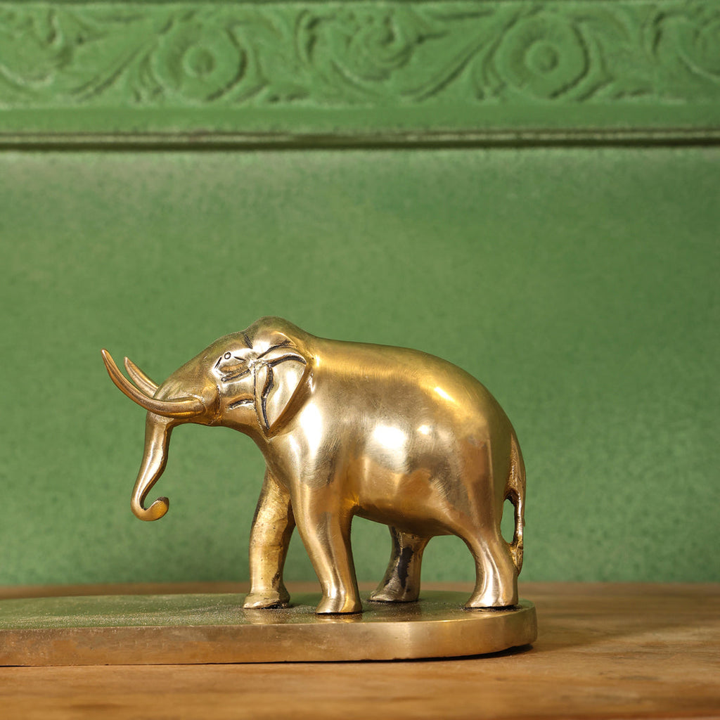 Brass Double Elephant Book Rest (4.5 Inch) Vedansh Craft