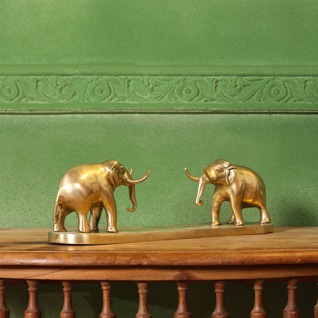 Brass Double Elephant Book Rest (4.5 Inch) Vedansh Craft