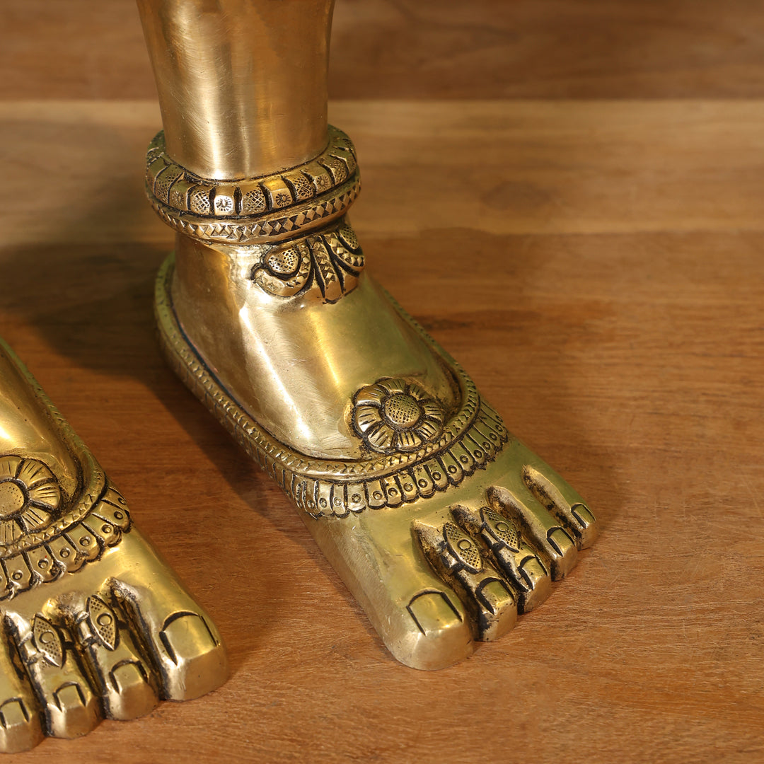 Brass Divine Goddess LakshmI Feet/Charan (5.5 Inch) Vedansh Craft