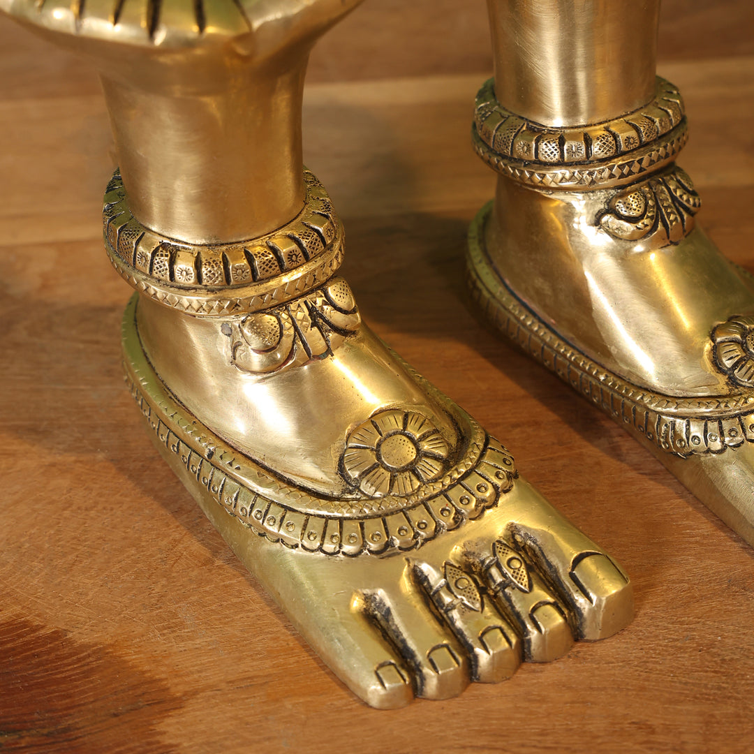 Brass Divine Goddess LakshmI Feet/Charan (5.5 Inch) Vedansh Craft