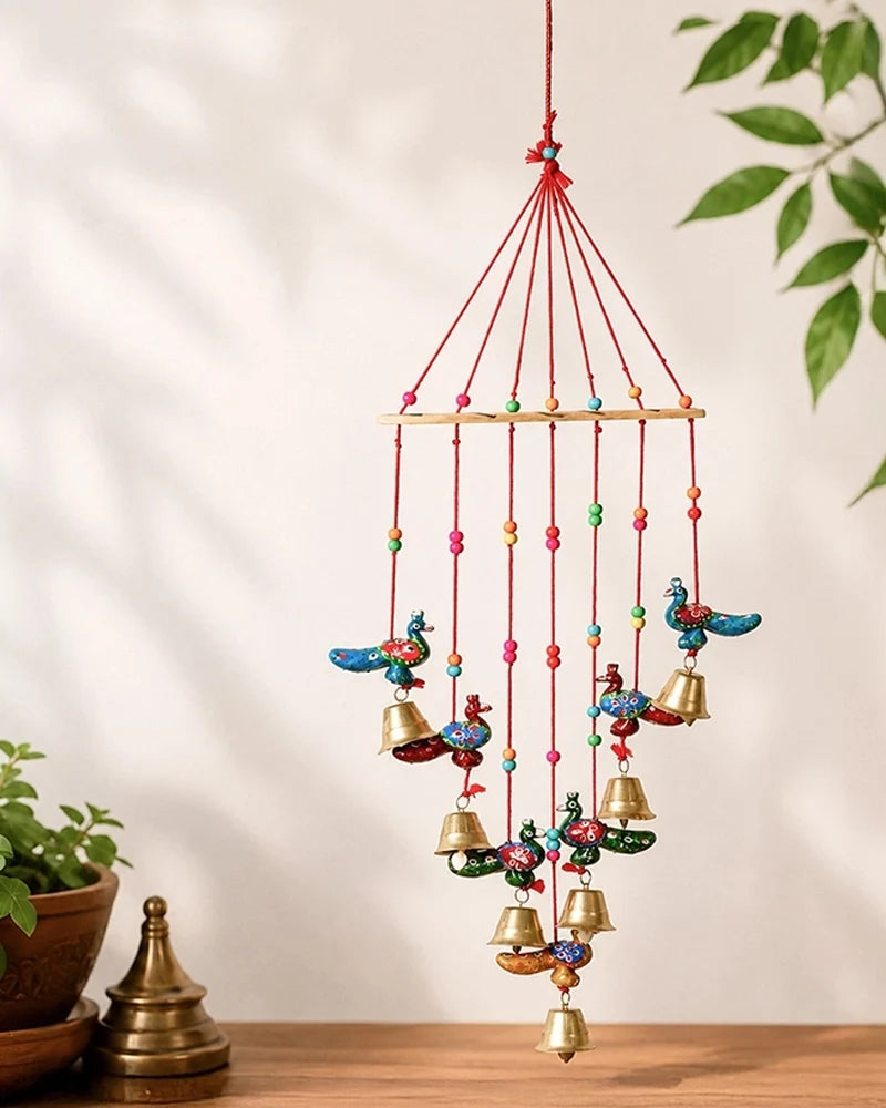 Handcrafted Peacock Wind Chime for Door, Balcony & Wall Decoration