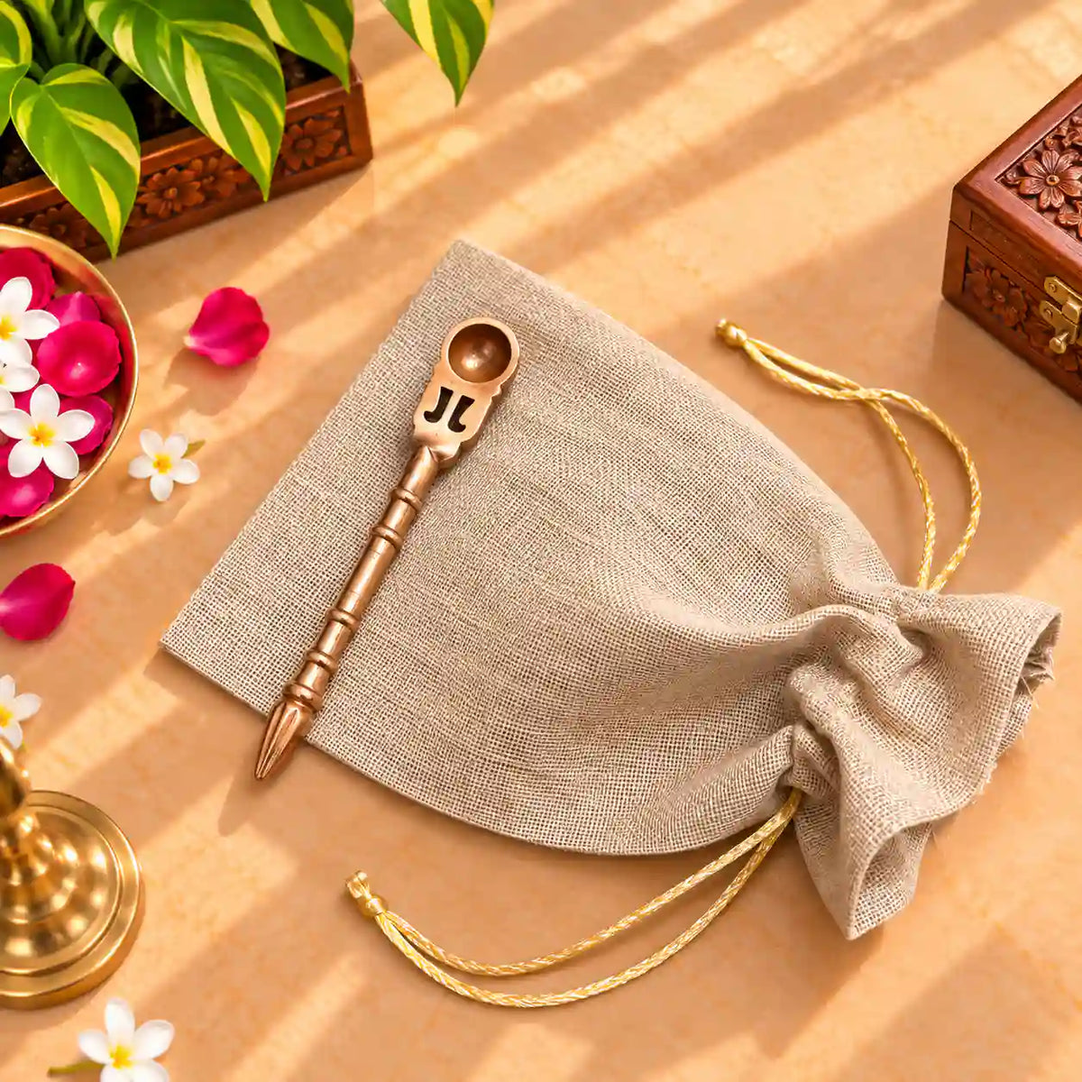 Brass Pooja Potli Gift Hamper: Bulk Corporate Gifting Vedansh Craft