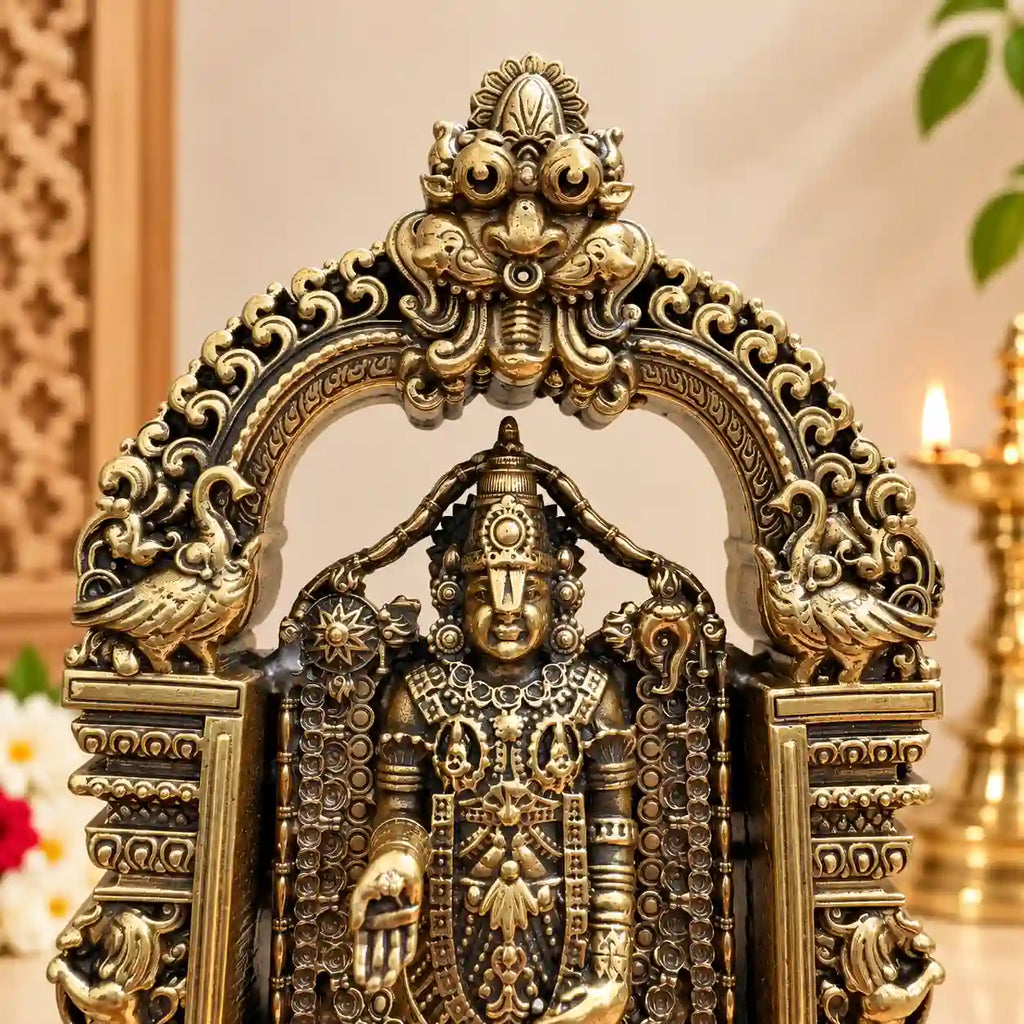 Brass Tirupati Balaji/Venkateshwar lightweight Idol Vedansh Craft