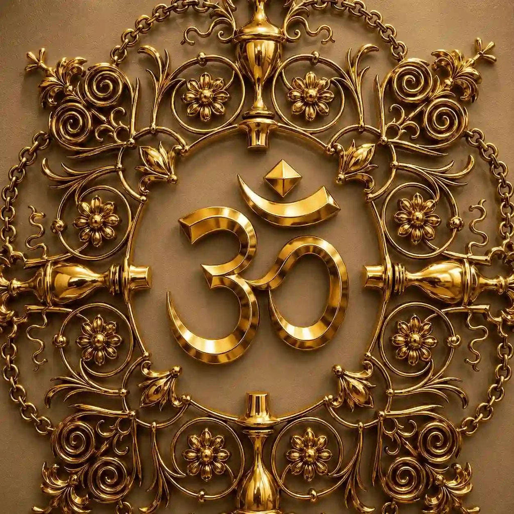 Brass Om Mandala / Kalakruti Wall Hanging (36 Inch) Vedansh Craft