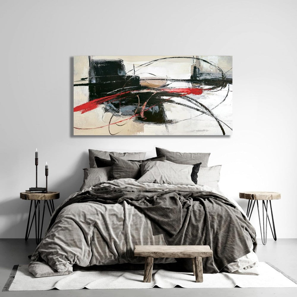 Handmade Oil Painting Canvas Wall Art Decoration Abstract Lines For Home Living Room Decor Rolled Frameless Unstretched Painting kafalo