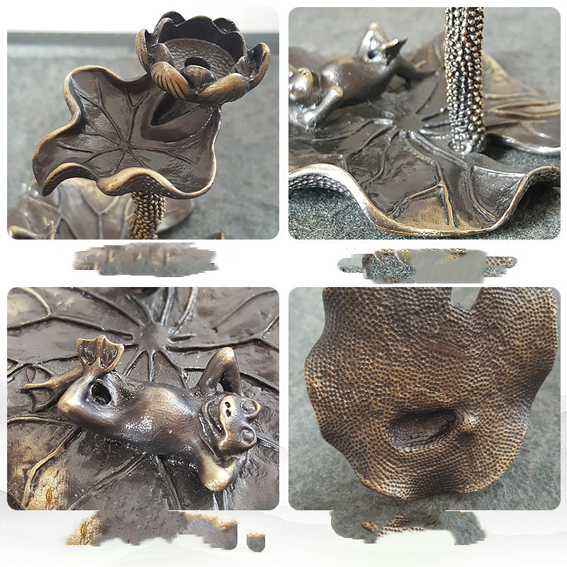 Creative Incense Stick Incense Burner Lotus Leaf Frog Seat kafalo